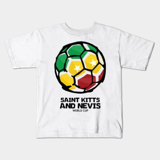 Saint Kitts and Nevis Football Country Flag Kids T-Shirt